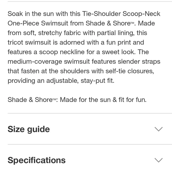 Swimsuit XL (16) Black Polka Dot Shade And Shore One Piece NWT - Picture 14 of 15